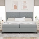  Krevet s opruga kutije Svijetlo siva 200 x 200 cm tkanina Slike
