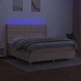  Krevet box spring s madracem LED krem 160x200 cm od tkanine | shoptok.hr