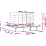  Konstrukcija postelje Voščeno rjava 218 x 210 x 30 cm, (5000022868) | Shoptok.si