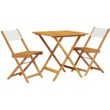  3-dijelni bistro set od tkanine i masivnog drva krem bijelim | Eponuda.com