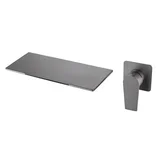 Elite EDITION BSW1722: Moderna kupaonska zidna slavina za umivaonik sa slapnim izljevom - Premium linija<span> - </span>Gunmetal siva