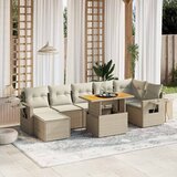 Maison Chic Seti vrtnega pohištva - Vrtna garnitura - Vrtni pohištvo set 8-delna z blazinami bež poli ratan, (21798838) | Shoptok.si