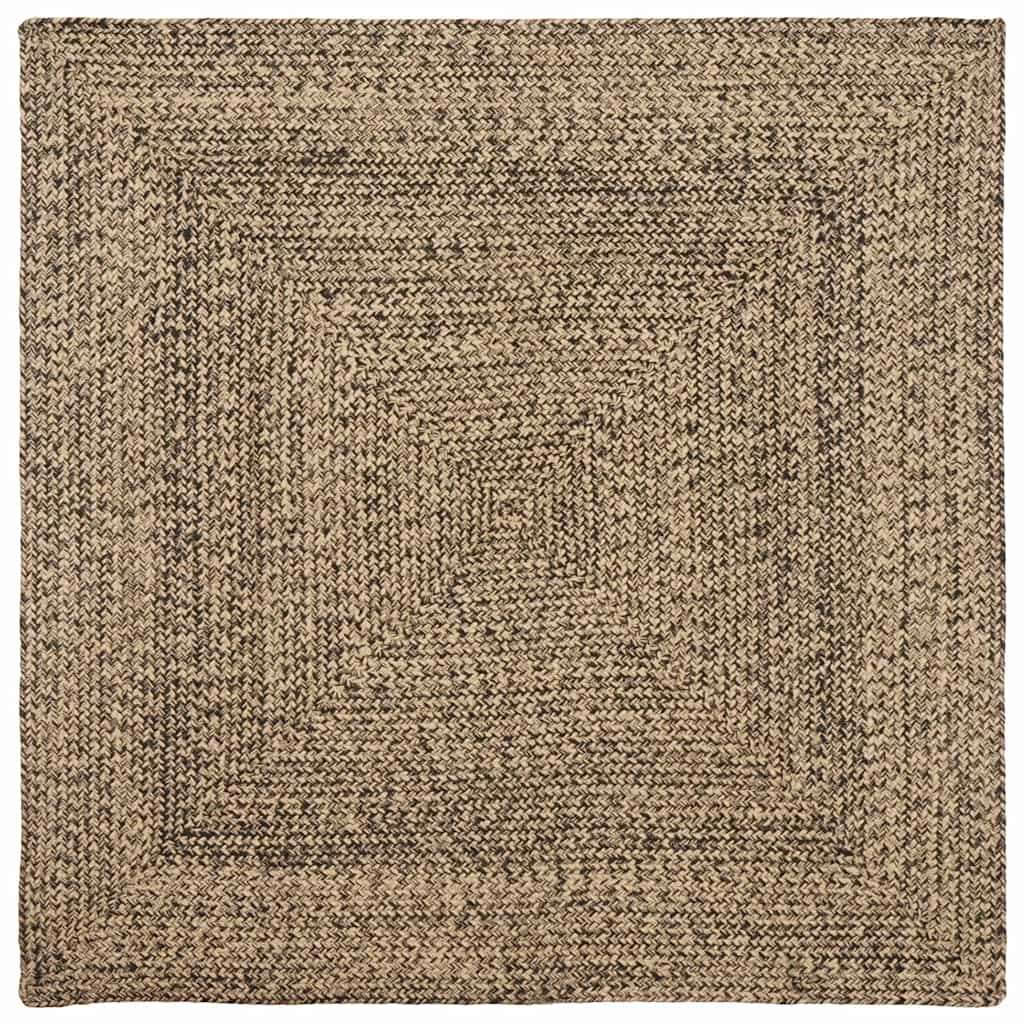vidaXL Tepih Prirodna i crno 120 x 120 cm Juta | shoptok.hr