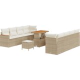  11-dijelna garnitura za vrt s jastučićima Bež poli ratan akacija | shoptok.hr