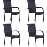  5-dijelni vrtni blagovaonski set od poliratana crni | shoptok.hr