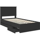  Konstrukcija postelje Črna 100 x 200 cm Inženirsko leseno, (5000121555) | Shoptok.si
