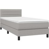  Box spring postelja z vzmetnico svetlo siva 90x200 cm blago, (20790162) | Shoptok.si