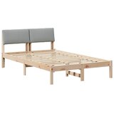  Okvir kreveta s uzglavljem Smeđa i svijetlo siva 120 x 200 cm | Eponuda.com