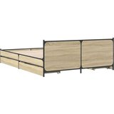 vidaXL Posteljni okvir s predali sonoma hrast 135x190cm inženirski les | Shoptok.si