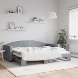 vidaXL Izvlečna dnevna postelja svetlo siva 90x200 cm blago | Shoptok.si