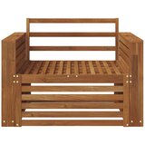  2 Komad Sofa s naslonima Čvrsto drvo akacije Prirodna - Prirodna Široka ravnina | shoptok.hr