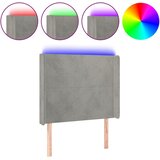  LED uzglavlje svjetlosivo 83 x 16 x 118/128 cm baršunasto | shoptok.hr