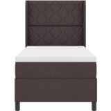  Udobni krevet s madracem i LED-om tamno smeđi 100x200 cm tkanina | shoptok.hr