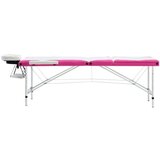  stol za masažu s 3 zone aluminijski bijelo-ružičasti | shoptok.hr