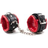 LATETOBED BDSM Line High Padded Hand Cuffs Black-Red Cene