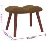  Stol za sproščanje s stolčkom rjav žamet, (20957565) | Shoptok.si