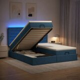  Krevet od pjene s madracem i LED-om Plava 200 x 200 cm Tkanina Cijene
