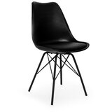 loomi.design Komplet 2 črnih stolov s črnimi kovinskimi nogami Eco Cene