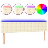  LED uzglavlje krem 160 x 5 x 78/88 cm od umjetne kože | shoptok.hr