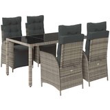  5-dijelni vrtni blagovaonski set sivi od poliratana | shoptok.hr