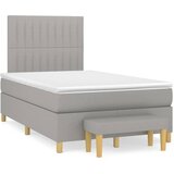 Krevet s oprugama i madrac svjetlosivi 120 x 200cm od tkanine | shoptok.hr