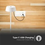  LED spoljna prigušiva dodirna punjiva stona lampa LED/2W/5V IP54 bela | Eponuda.com
