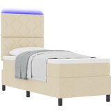 vidaXL škatlasta vzmetnica z vzmetnico & LED bež 80x200 cm Tkanina, (22082966) | Shoptok.si