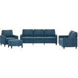 4-dijelni set sofa s jastucima plavi baršunasti Plava | Shoptok.si
