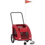 vidaXL prikolica za bicikl za ljubimce crvena od tkanine i željeza | shoptok.hr