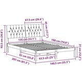 vidaXL Krevetni okvir s tapiciranim uzglavljem Bijelo 135 x 190 cm | shoptok.hr