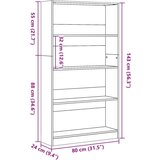  Regal za knjige boja hrasta 80x24x143 cm konstruirano drvo | shoptok.hr