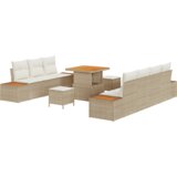  Set vrtne sofe od 10 dijelova s jastučićima bež poli ratan akacija | shoptok.hr