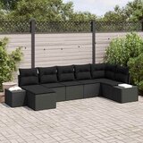  Sjedeća garnitura za vrt 7 kom. Crna poliratan 319 x 62 x 85 cm | shoptok.hr