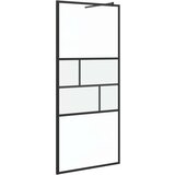 Zid za walk-in tuš Crna 80 x 195 x 0.5 cm Staklo i aluminij | shoptok.hr