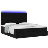 vidaXL Otomanski posteljni okvir z vzmetnicami črn 160x200 cm žamet | Shoptok.si