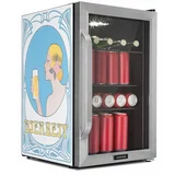 Klarstein beersafe 70, bierzeit edition, hladilnik, 70 litrov, 3 police, panoramska steklena vrata, nerjaveče jeklo