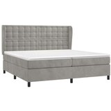  Box spring postelja z vzmetnico svetlo siva 200x200 cm žamet, (20788925) | Shoptok.si