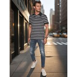 DStreet Koszulka męska polo w paski szara | Shoptok.si