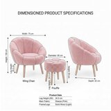 Atelier Del Sofa fotelje i tabure lida wellsoft pink | Eponuda.com