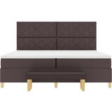 Box Spring krevet s madracem i klupicom tamnosmeđi 200x200 cm Tkanina | shoptok.hr