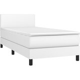  s oprugama i madracem bijeli 90 x 190 cm od umjetne kože | shoptok.hr