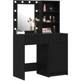  Set stola za oblačenje s LED 2 pcs Crni hrast Konstruirano drvo | shoptok.hr