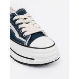 Shelvt Navy blue women's sneakers with white inserts | shoptok.hr