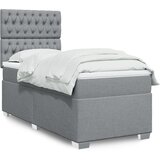 vidaXL Box spring postelja z vzmetnico svetlo siva 90x190 cm blago | Shoptok.si