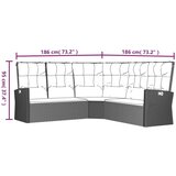  2-dijelna vrtna garnitura od poliratana s jastucima crna | shoptok.hr