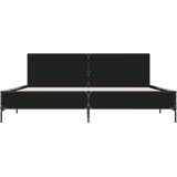  Okvir za krevet crni 200 x 200 cm konstruirano drvo i metal | shoptok.hr