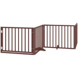 Vrata za pse s vratašcima 10 panela sklopiva 800 cm drvo topole Smeđa 80 x 60 x 2 cm | shoptok.hr