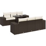vidaXL 7-dijelni set vrtnih sofa od poliratana s jastucima smeđi | shoptok.hr