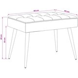  Klupa s gumbastim tkanjem Morska zelena 60 x 40 x 45 cm Baršun | shoptok.hr