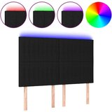  Posteljno vzglavje črno 144x5x118/128 cm blago | Shoptok.si